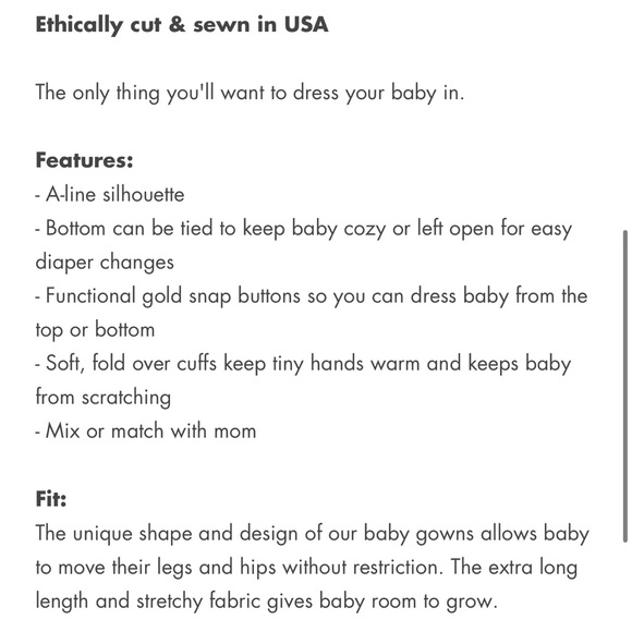 Worn once! Dwell and Slumber baby gown - Picture 2 of 11